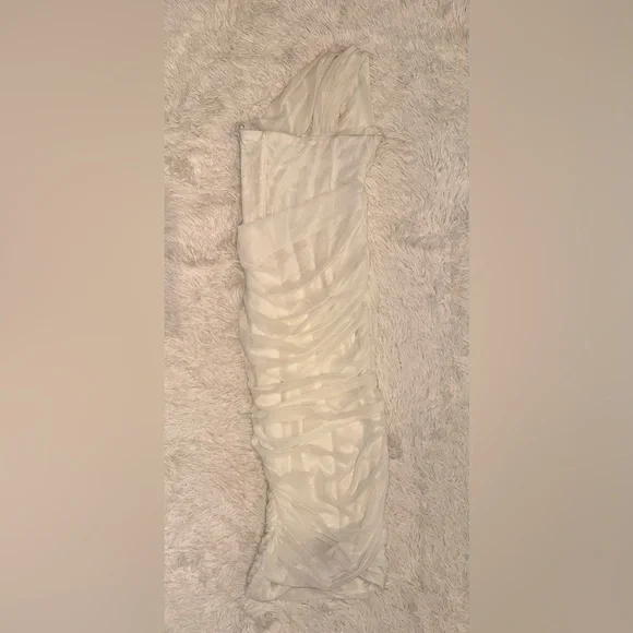 NWOT House of cb Valentina one shoulder Bustier dress in ivory sz S - Picture 5 of 7